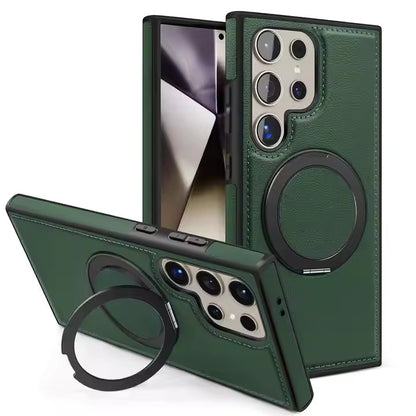 For Samsung Galaxy S24 Ultra Case Ring Stand & Kickstand Samsung S23 Ultra Magnetic Leather Cover Samsung S25 Ultra Phone Case
